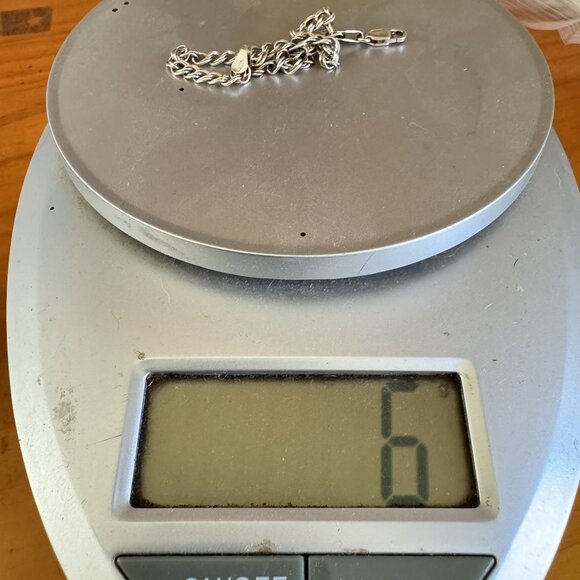 VTG Sterling Silver 925 Double Link Charm Bracelet Lobster Claw Clasp 8'' Length - Picture 9 of 9